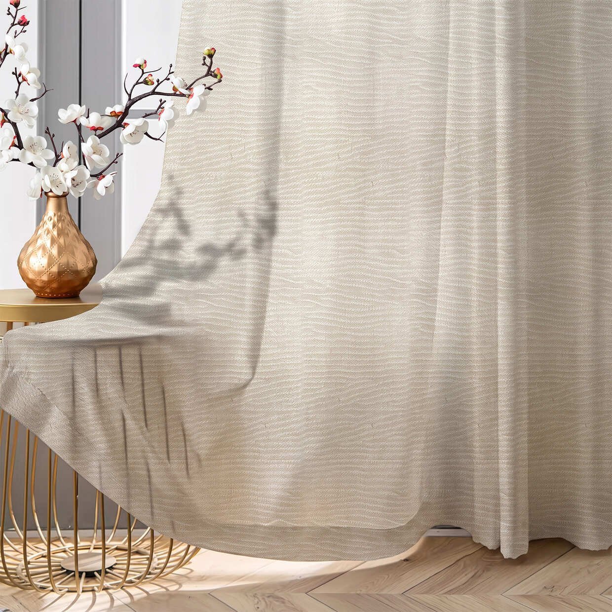 Dante Sheer Curtain Custom Made - Beige - Anchor Premium Add-On - Image 2