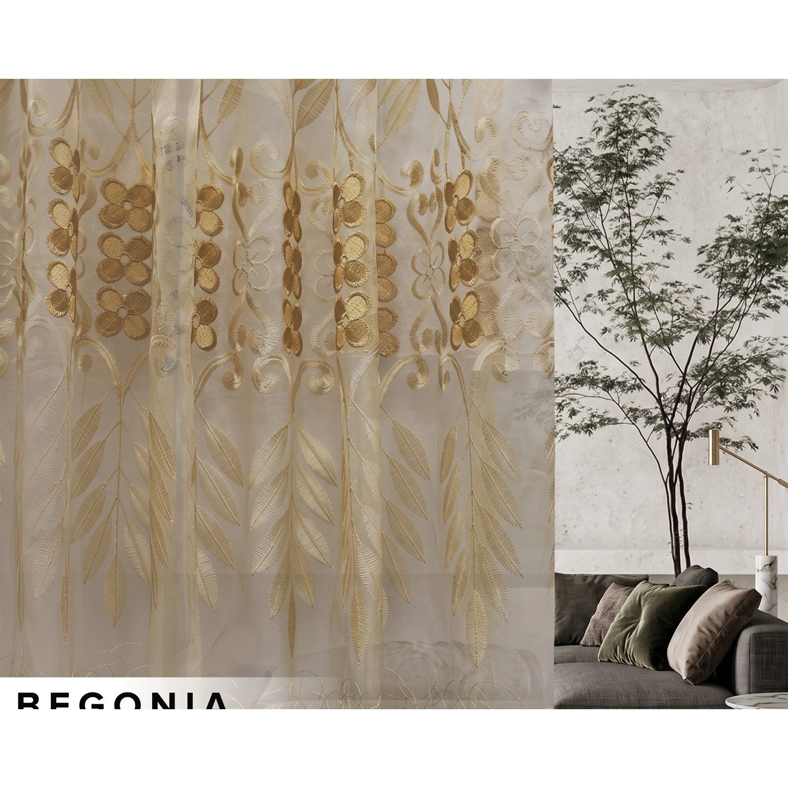 Begonia Sheer Curtain Custom Made