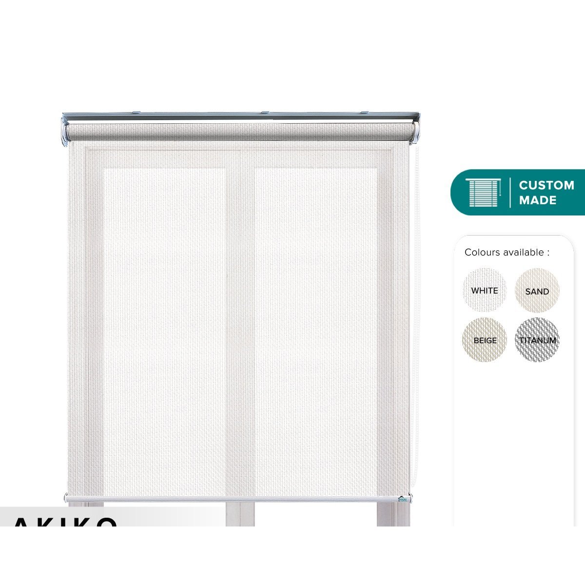 Akiko Sunscreen Roller Blinds Custom Made