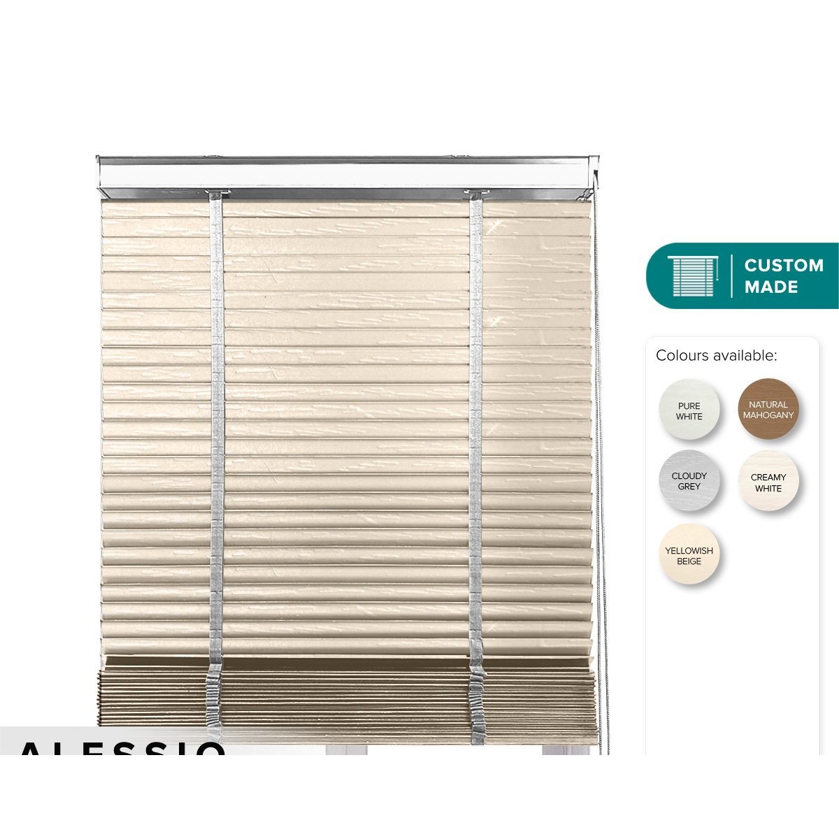 Alessio 35mm Faux Wood Blinds Waterproof Custom Made - Image 2