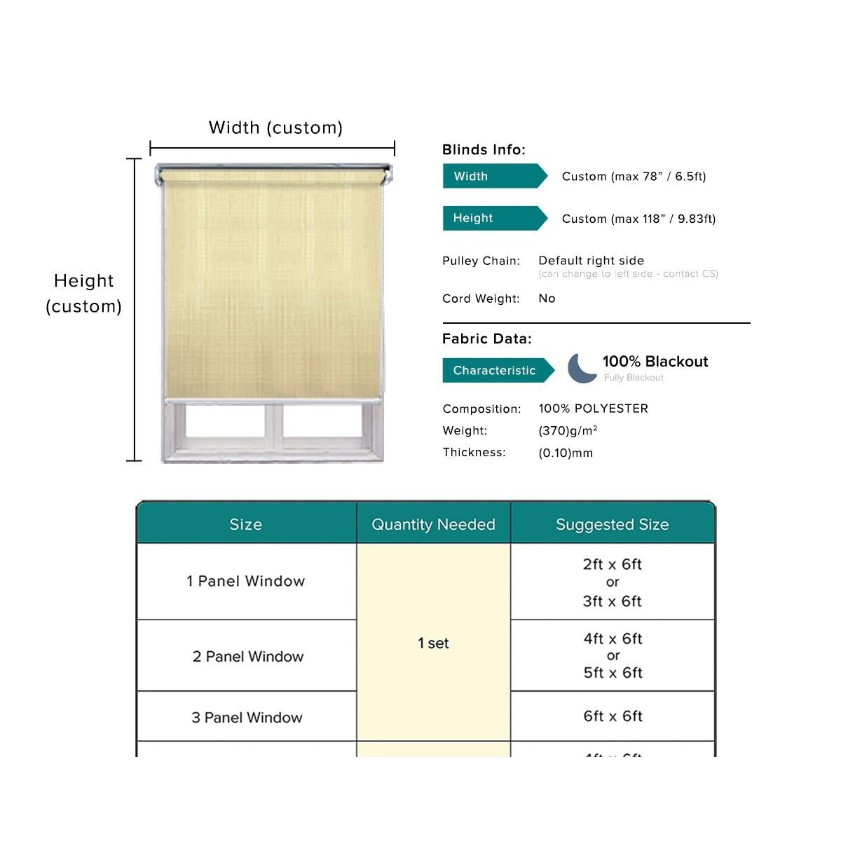 Amelio 100% Blackout Roller Blinds Custom Made - Image 2